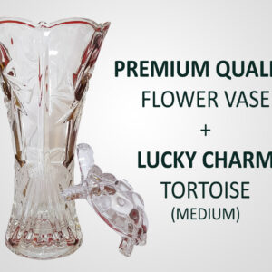 Premium Quality Glass Flower Vase With Crystal Tortoise